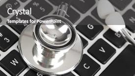 Presentation with stethoscope medication - Slide set featuring virus antivirus - stethoscope on laptop shallow dof background and a dark gray colored foreground