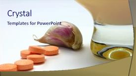  Presentation with vitamin b6 - Beautiful PPT theme featuring virus c - garlic and vitamin c fights backdrop and a sky blue colored foreground