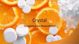  Presentation with virus - Audience pleasing presentation consisting of virus c - pills and oranges backdrop and a gold colored foreground