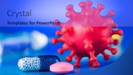  Presentation with epidemic - PPT layouts consisting of virus-cells-epidemic-coronavirus-background background and a light blue colored foreground