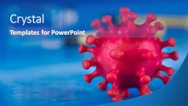  Presentation with epidemic - PPT theme enhanced with virus-cells-epidemic-coronavirus-background background and a ocean colored foreground