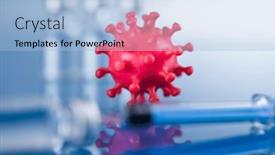  Presentation with epidemic - PPT layouts consisting of virus-cells-epidemic-coronavirus-background background and a light blue colored foreground