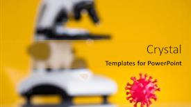 Presentation with epidemic - Presentation design with virus-cells-epidemic-coronavirus-background background and a gold colored foreground