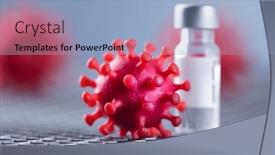  Presentation with epidemic - PPT theme enhanced with virus-cells-epidemic-coronavirus-background background and a light blue colored foreground