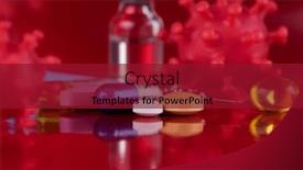  Presentation with medical virus - PPT theme with virus-cells-in-infected-pandemic background and a crimson colored foreground