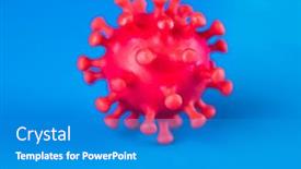  Presentation with virus - Slide deck featuring virus-close-up-sars-coronavirus background and a teal colored foreground