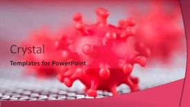  Presentation with virus - PPT theme enhanced with virus-close-up-sars-coronavirus background and a red colored foreground