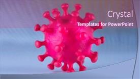  Presentation with virus - Slide deck enhanced with virus-close-up-sars-coronavirus background and a violet colored foreground