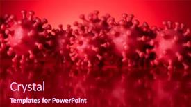  Presentation with virus - Presentation design having virus-close-up-sars-coronavirus background and a crimson colored foreground