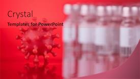  Presentation with virus - Theme with virus-close-up-sars-coronavirus background and a red colored foreground