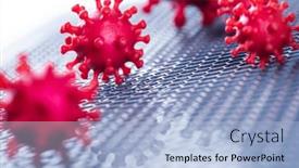  Presentation with medical virus - Slide set consisting of virus-concept-of-medical-research background and a  colored foreground