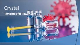  Presentation with virus - Slides having virus-concept-of-medical-research background and a seafoam green colored foreground