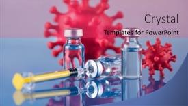  Presentation with medical virus - Slide set enhanced with virus-concept-of-medical-research background and a red colored foreground