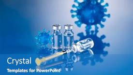  Presentation with medical virus - Presentation with virus-concept-of-medical-research background and a teal colored foreground