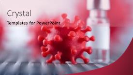  Presentation with medical virus - Presentation consisting of virus-concept-of-medical-research background and a coral colored foreground