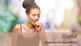  Presentation with hair - Audience pleasing slides consisting of virus dermatology - young braided hair african american backdrop and a coral colored foreground