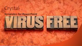  Presentation with virus free - Presentation theme enhanced with virus-free-word-abstract background and a coral colored foreground