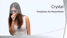  Presentation with hispanic - PPT theme featuring virus green - young beautiful hispanic wearing sunglasses background and a  colored foreground