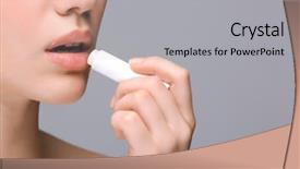  Presentation with lip balm - Presentation theme with lip balm on light background background and a light gray colored foreground