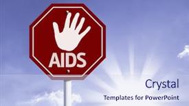  Presentation with virus hpv - Amazing presentation theme having virus hpv - stop aids red sign backdrop and a sky blue colored foreground