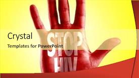  Presentation with virus hpv - Audience pleasing presentation design consisting of virus hpv - stop hiv written on hand backdrop and a white colored foreground