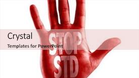  Presentation with virus hpv - Colorful PPT theme enhanced with virus hpv - stop std written on hand backdrop and a lemonade colored foreground