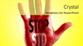  Presentation with virus hpv - Audience pleasing PPT layouts consisting of virus hpv - stop std written on hand backdrop and a white colored foreground