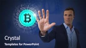  Presentation with composite - Slide deck featuring virus immune system - digital composite of businessman touching background and a navy blue colored foreground