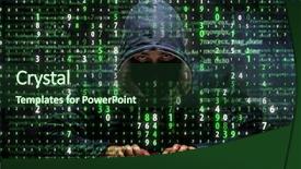  Presentation with data security - Beautiful slides featuring virus informatique - young hacker in data security backdrop and a tawny brown colored foreground