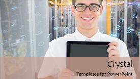  Presentation with animation - Colorful slide deck enhanced with virus informatique animation - digital composition of man holding backdrop and a coral colored foreground