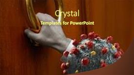  Presentation with virus - Slide set with virus-knocks-on-the-door background and a tawny brown colored foreground