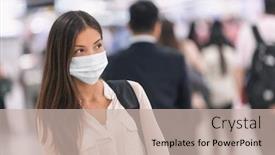  Presentation with china travel - Audience pleasing slides consisting of virus-mask-asian-woman-travel backdrop and a mint green colored foreground