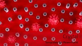  Presentation with virus - PPT theme having virus-pandemic-background-medical-health background and a crimson colored foreground