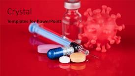  Presentation with virus - Slides with virus-pandemic-background-medical-health background and a red colored foreground