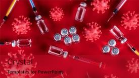  Presentation with virus - Slides with virus-pandemic-background-medical-health background and a crimson colored foreground