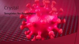  Presentation with virus - Slide deck featuring virus-pandemic-background-medical-health background and a crimson colored foreground