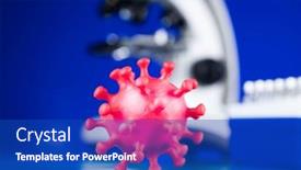  Presentation with medical virus - Slides featuring virus-pandemic-background-medical-health background and a cobalt blue colored foreground