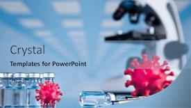  Presentation with medical virus - Slide set consisting of virus-pandemic-background-medical-health background and a light blue colored foreground