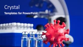  Presentation with medical virus - Slides featuring virus-pandemic-background-medical-health background and a navy blue colored foreground