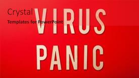  Presentation with covid - Beautiful slides featuring virus-panic-word-text-wooden backdrop and a red colored foreground