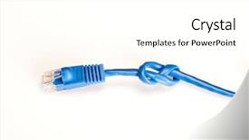  Presentation with ethernet - Beautiful presentation design featuring virus protection - blue ethernet cable isolated backdrop and a white colored foreground