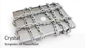  Presentation with computer security - Slides featuring virus protection - computer security concept with laptop background and a white colored foreground