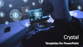  Presentation with computer virus - Slide deck with viruse - cybercrime hacking and technology concept background and a black colored foreground