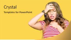  Presentation with flu virus - Presentation theme with viruse - young beautiful woman wearing glasses background and a yellow colored foreground