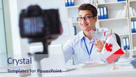  Presentation with blogger - Slide deck with visa - blogger doing webcast on canadian background and a lemonade colored foreground