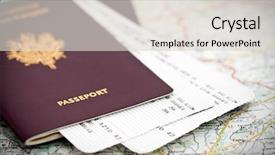  Presentation with passport - Audience pleasing presentation design consisting of visa - passport book and tickets backdrop and a lemonade colored foreground