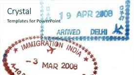  Presentation with custom - Cool new presentation theme with visa passport stamp from india backdrop and a sky blue colored foreground