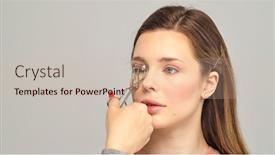  Presentation with curling - PPT theme consisting of visagiste-curling-eyelashes-using-eyelash background and a  colored foreground
