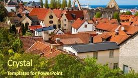  Presentation with walled city lahore - PPT theme featuring visby city at gotland sweden background and a light gray colored foreground