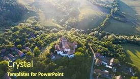  Presentation with transylvania - PPT theme having viscri-fortified-church-in-transylvania background and a tawny brown colored foreground